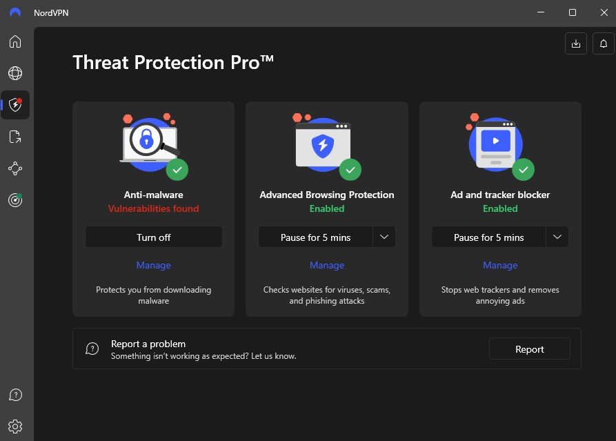 nordvpn threat protection pro nustatymai